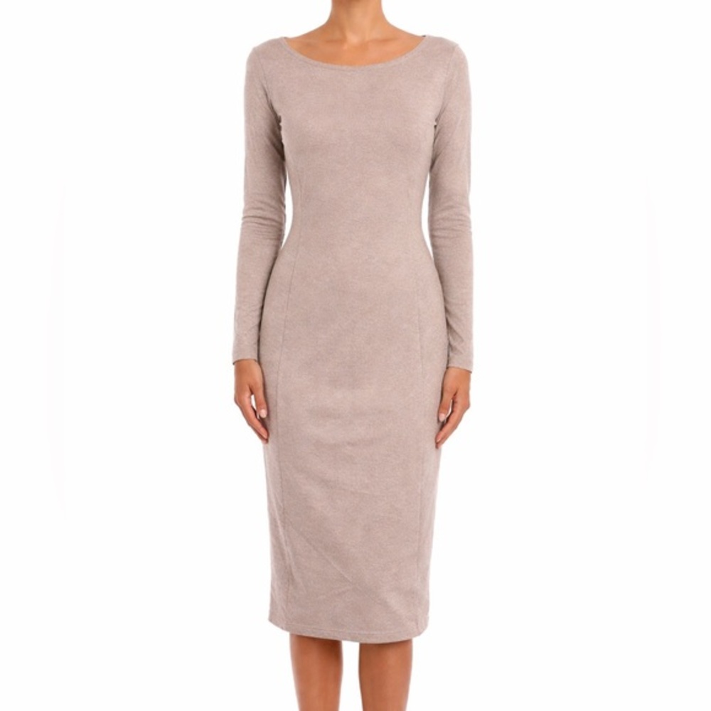 Max Mara Virgin Wool Cashmere Knit Sheath Dress Women’s sz Medium Neutral